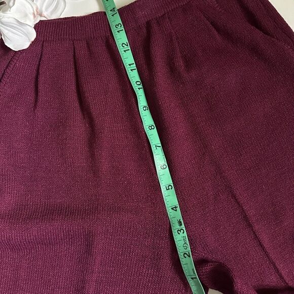 Vintage Marie St John Knit Burgundy 2 Piece Cardigan Pant Set - Picture 15 of 16